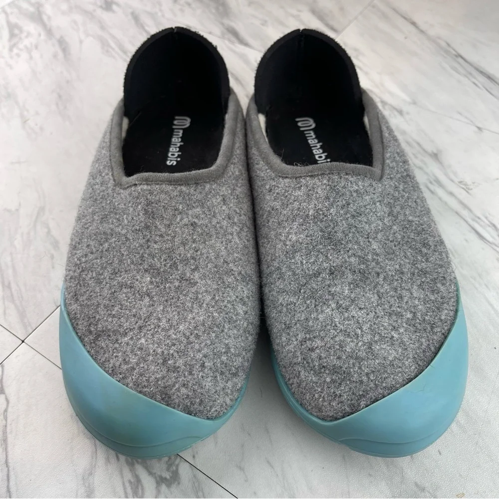 -Mahabis Gray Classic Slip-On Removable Rubber Bottom Slippers 37 EU | 6.5-7 US_5